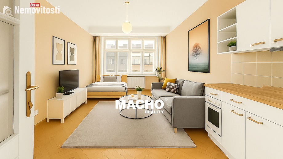 Pronájem bytu 1+kk 37 m², Praha - Vinohrady