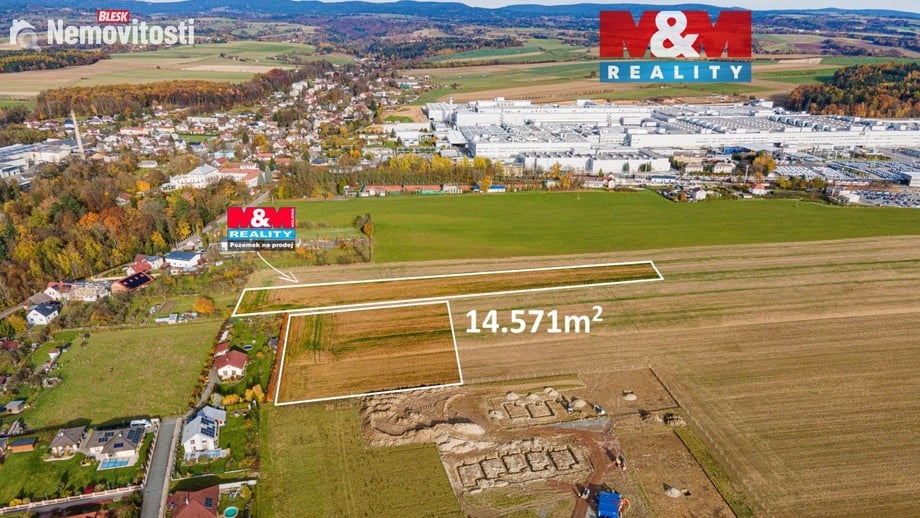 Prodej stavebního pozemku 14 571 m², Kvasiny