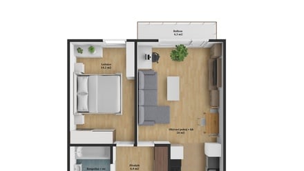 Pronájem bytu 2+kk 50 m², Modřice