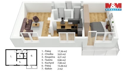 Prodej bytu 2+1 49 m², Hradec Králové