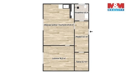 Pronájem bytu 2+kk 63 m², Nymburk