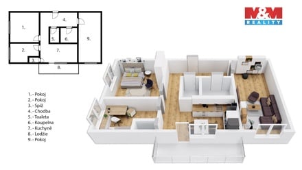 Prodej bytu 3+1 70 m², Broumov