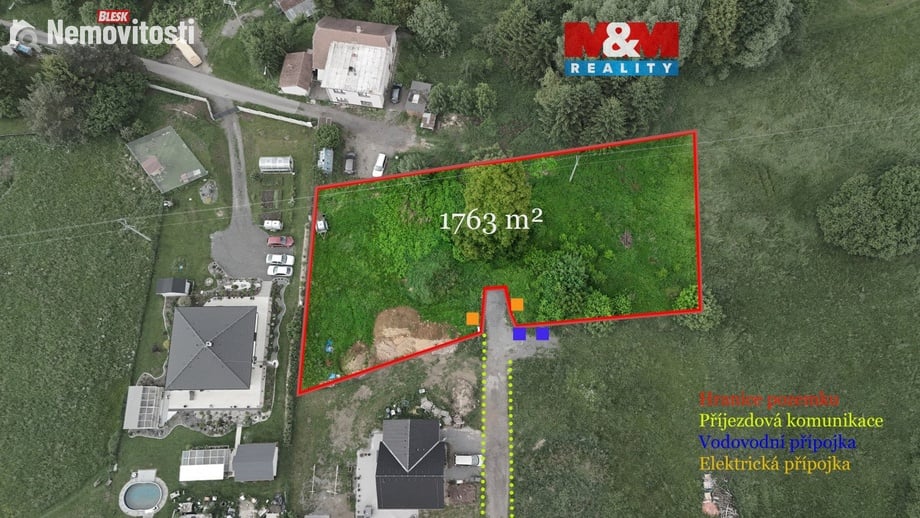 Prodej stavebního pozemku 1 763 m², Damníkov