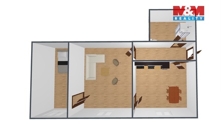 Pronájem bytu 2+1 52 m², Týniště nad Orlicí