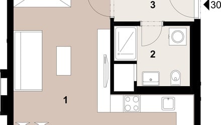 Prodej bytu 1+kk 37 m², Praha - Hloubětín