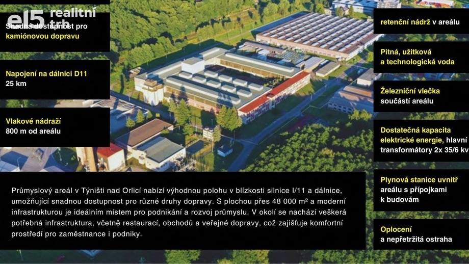 Pronájem výrobního prostoru 7 800 m², Týniště nad Orlicí