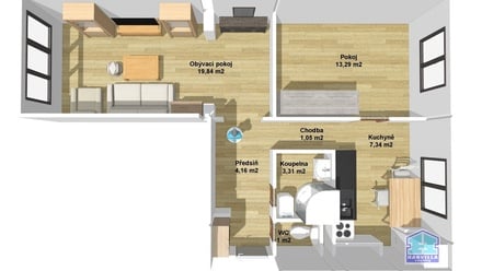 Prodej bytu 2+1 50 m², Tachov