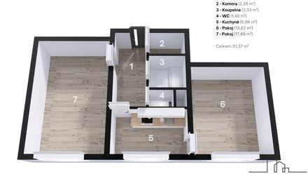 Prodej bytu 2+1 52 m², Rohatec