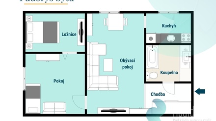 Prodej bytu 2+1 56 m², Netřebice