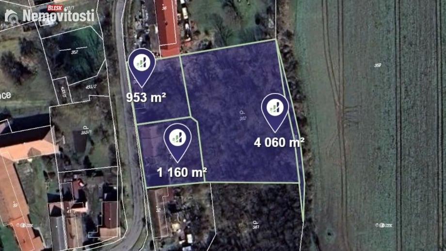 Prodej podílu 1/21 zahrady 294 m², Okřínek