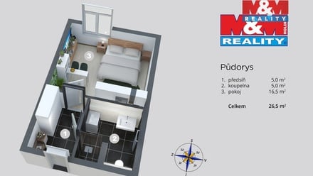 Prodej bytu 1+kk 28 m², Praha 5