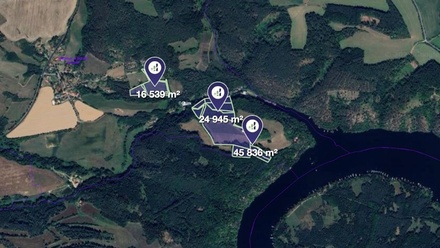 Prodej podílu 1/8 louky 10 915 m², Borotice