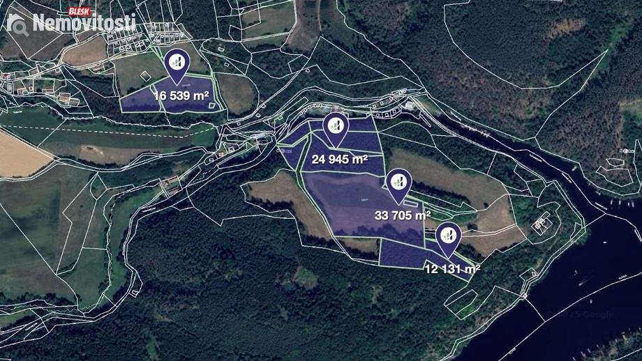 Prodej podílu 1/8 louky 10 915 m², Borotice