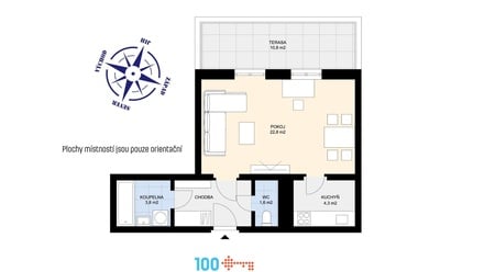 Pronájem bytu 1+kk 37 m², Praha - Holešovice