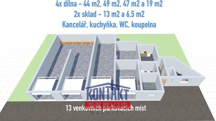 Pronájem výrobního prostoru 250 m², České Budějovice 4
