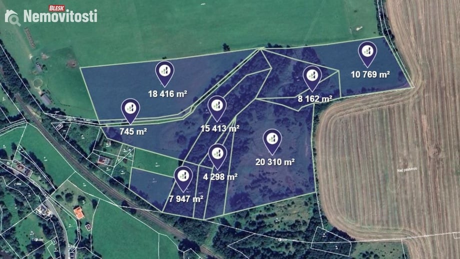 Prodej louky 86 060 m², Chotyně