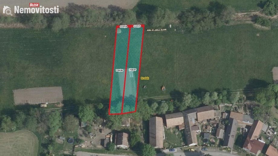 Prodej zahrady 1 392 m², Dětenice - Brodek