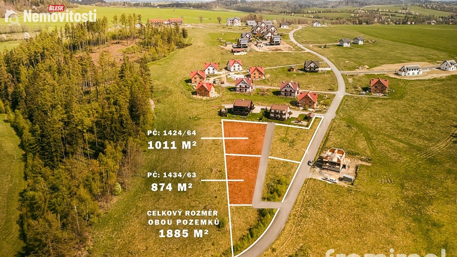 Prodej stavebního pozemku 1 985 m², Václavov u Bruntálu - Horní Václavov