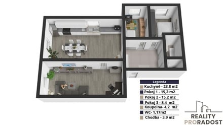 Prodej bytu 3+1 72 m², Praha 8