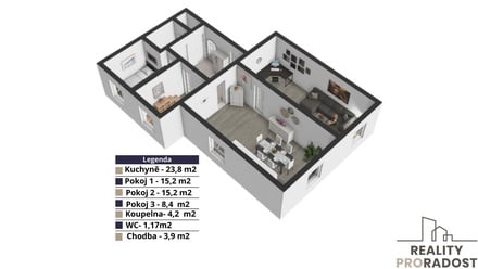 Prodej bytu 3+1 72 m², Praha 8