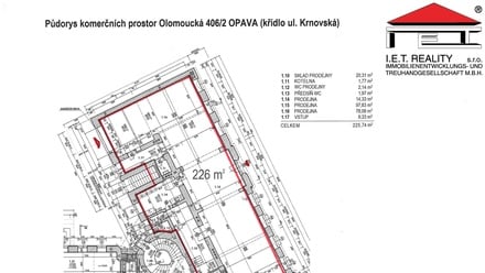 Pronájem obchodního prostoru 226 m², Opava - Předměstí