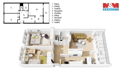 Prodej bytu 3+1 69 m², Praha 8
