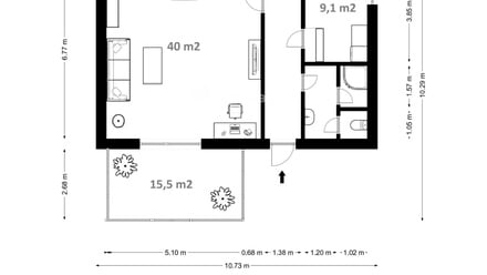 Pronájem komerční nemovitosti 79 m², Rudolfov