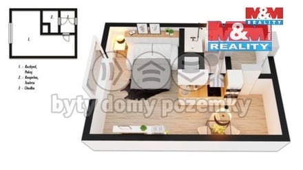 Prodej bytu 1+kk 28 m², Jablonec nad Nisou