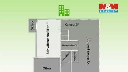 Prodej obchodního prostoru 400 m², Šarovy