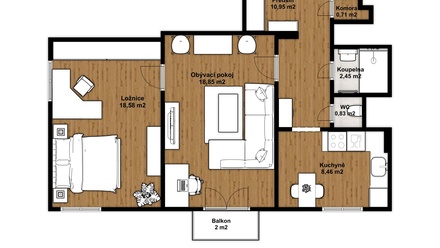 Prodej bytu 2+1 67 m², Praha - Kobylisy
