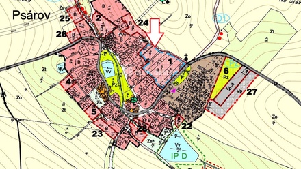 Prodej stavebního pozemku 1 025 m², Psárov