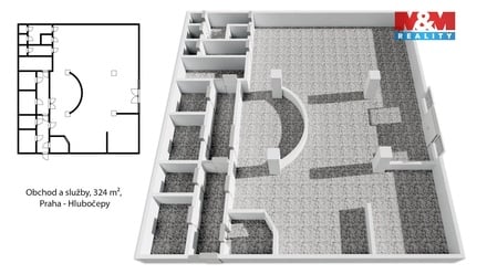 Pronájem obchodního prostoru 324 m², Praha