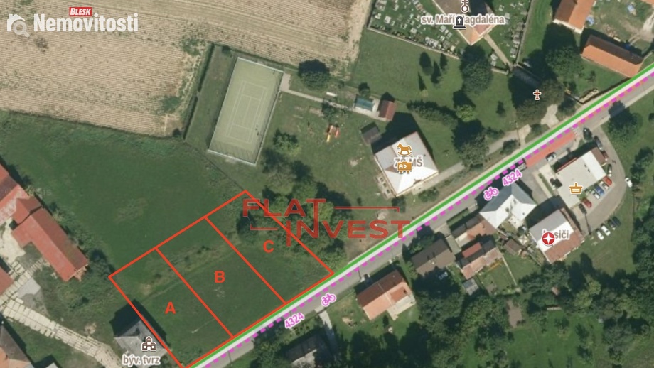 Prodej stavebního pozemku 1 150 m², Lužany