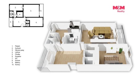 Prodej bytu 2+1 83 m², Praha 10