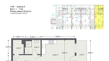 Prodej bytu 1+kk 55 m², Břeclav