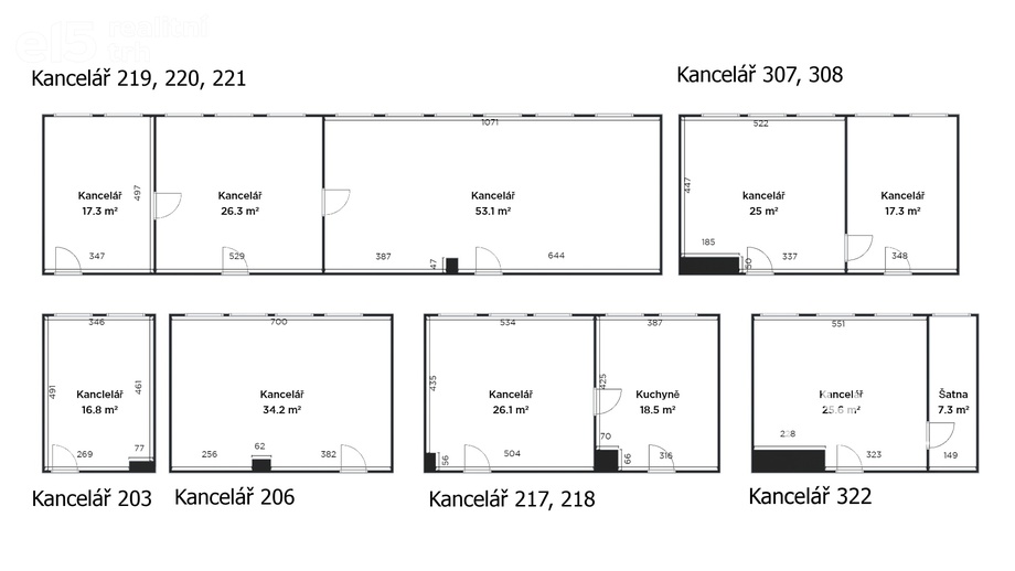 Pronájem kanceláře 44 m², Modřice