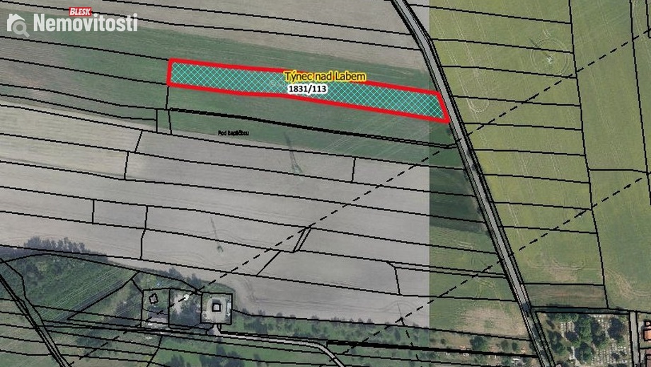 Prodej pole 6 828 m², Týnec nad Labem
