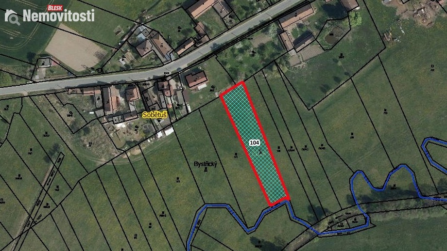 Prodej zahrady 2 079 m², Nechanice - Sobětuš
