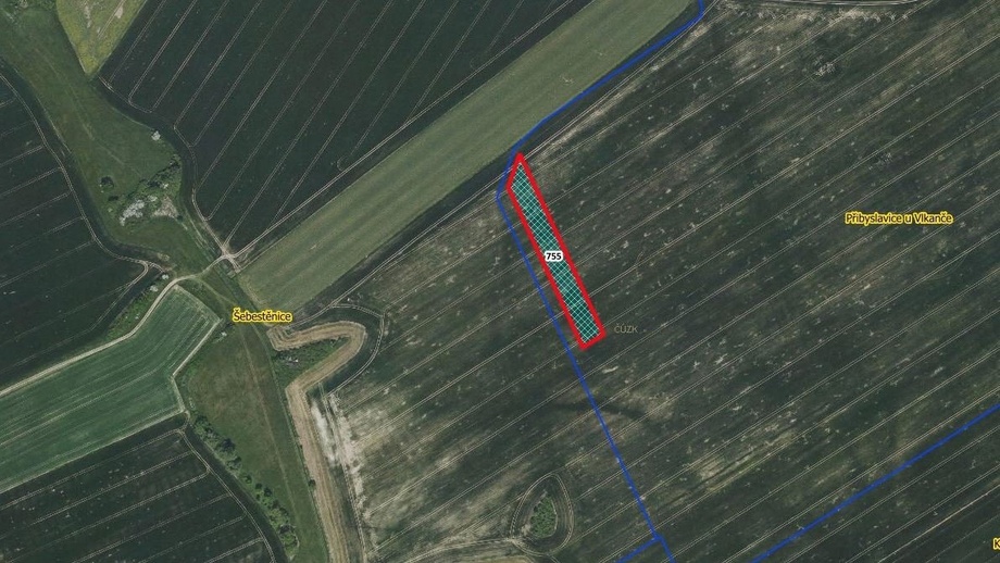 Prodej zemědělská půda, 5 400 m² - Vlkaneč - Přibyslavice