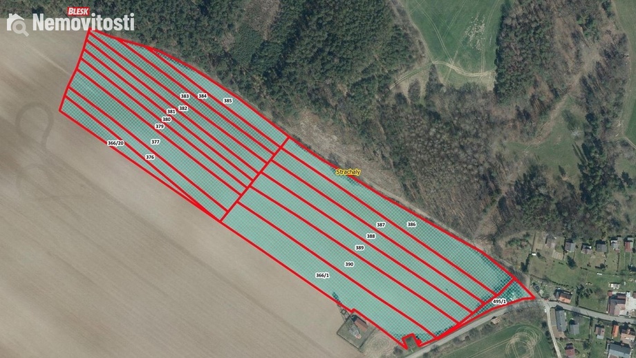 Prodej pole 54 154 m², Snědovice - Strachaly