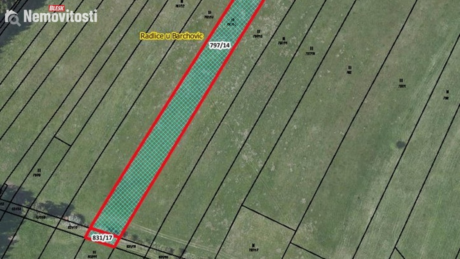 Prodej pole 5 457 m², Barchovice - Radlice