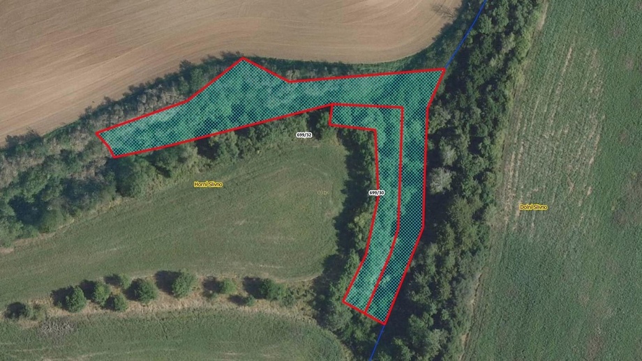 Prodej podílu 1/2 ostatní pozemky, 1 117 m² - Horní Slivno