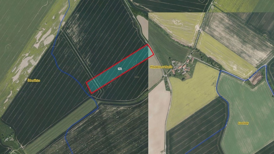 Prodej podílu 2/16 zemědělská půda, 5 000 m² - Vlkaneč - Přibyslavice