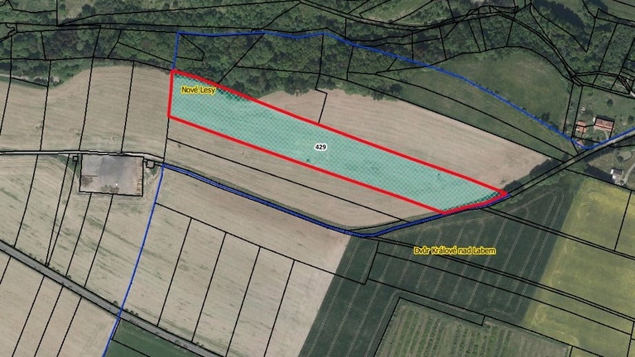 Prodej zemědělská půda, 23 018 m² - Bílá Třemešná - Nové Lesy