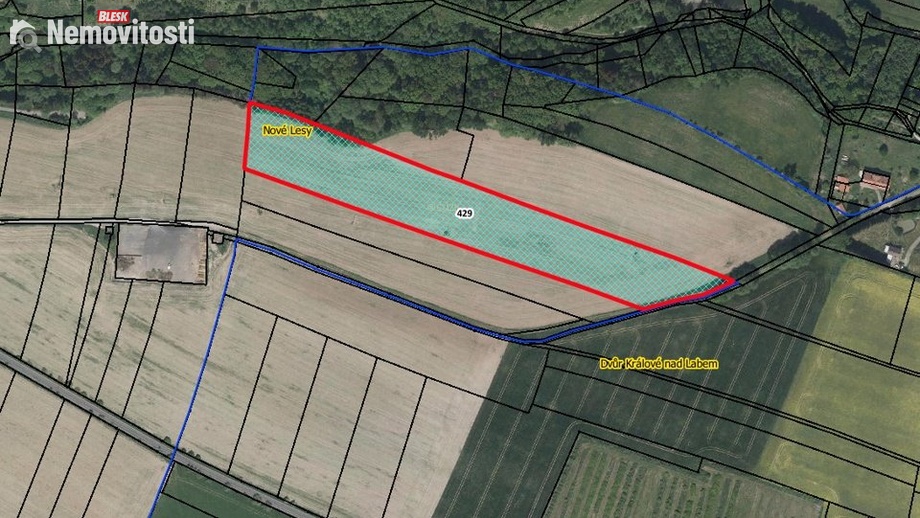 Prodej pole 23 018 m², Bílá Třemešná - Nové Lesy