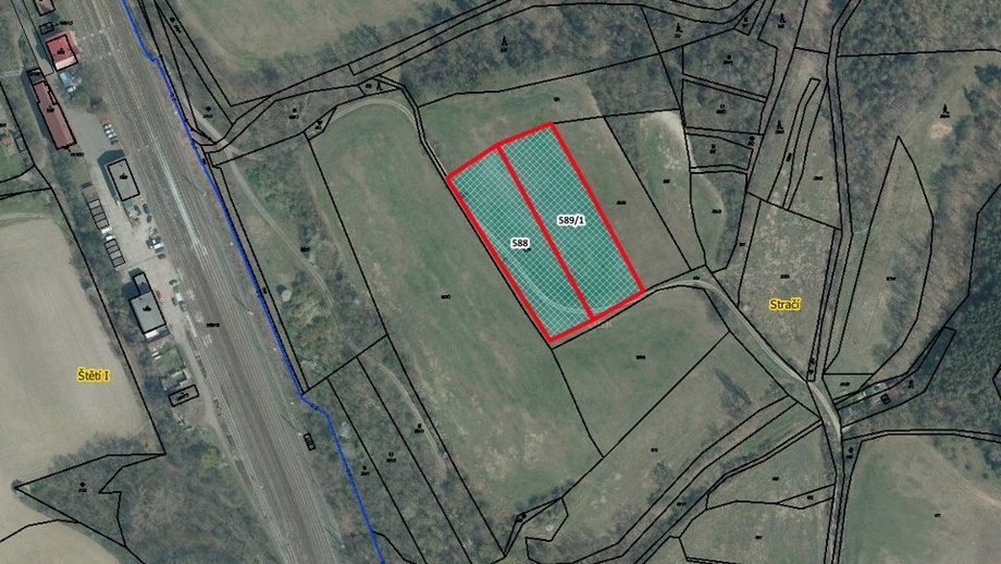 Prodej pole 6 107 m², Štětí - Stračí