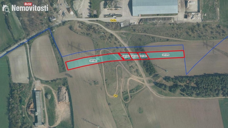 Prodej pole 5 708 m², Uhy