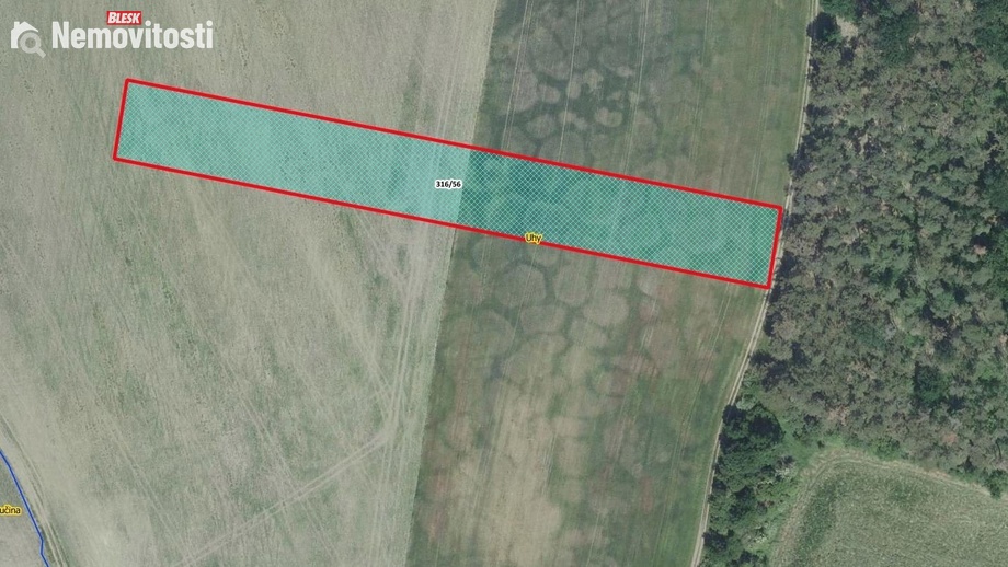 Prodej pole 5 101 m², Uhy