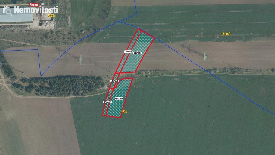 Prodej pole 11 994 m², Uhy