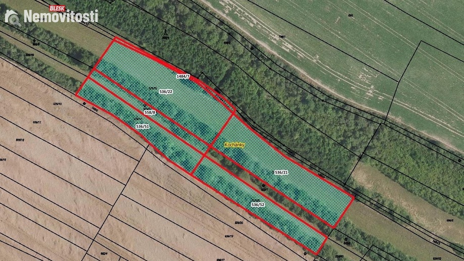 Prodej pole 10 351 m², Kochánky